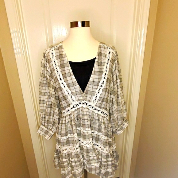 FREE PEOPLE TIME OUT LACE TUNIC BLOUSE - Picture 6 of 12